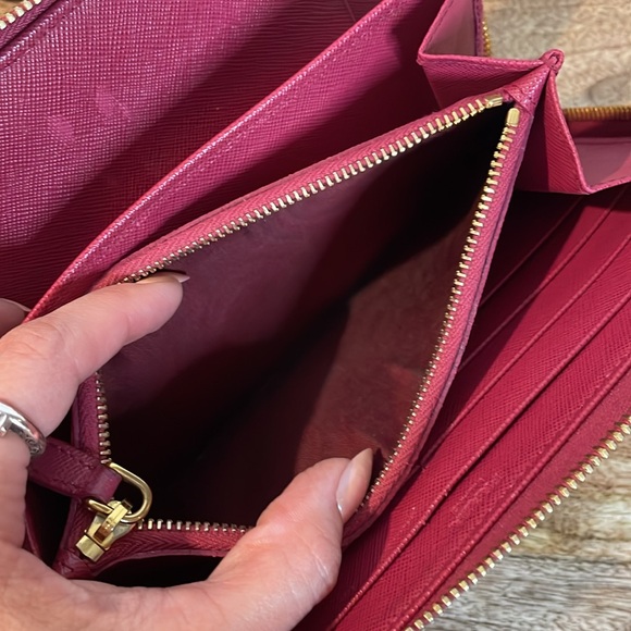 Pink Prada Saffiano Leather Organizer - Picture 9 of 12